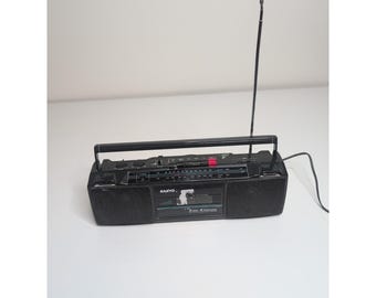 Sanyo Model No M7024A Boombox Radio With Cassette Player Black