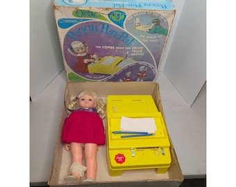 Vtg 1970 Horsman Peggy Pen Pal 18" Poseable Doll Original Outfit/Pens/Box