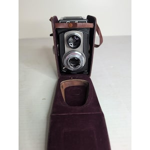Vintage Graflex Ciro-Flex TLR Camera w/ Wollensak 85mm F3.5 Lens -Alphax W/Case