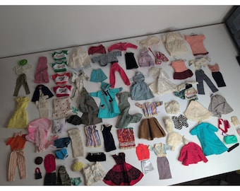 Huge Mixed Lot Of Vtg Barbie Clothes Accessories 1960s Dresses Hats Purses More!