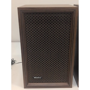 Altavoces Sony vintage de madera de los años 70, 2 gabinetes marrones, estéreo doméstico, para colgar en la pared. imagen 2