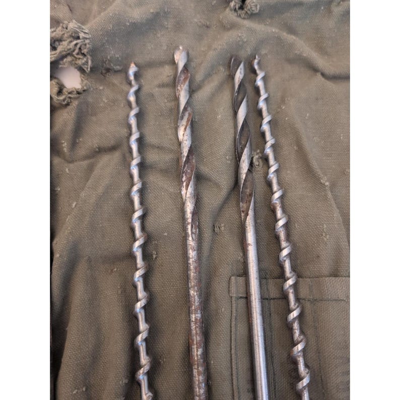 Lot Of 19 Vintage Antique Drill Bits Bell System Irwin Greenlee With Canvas Case image 7
