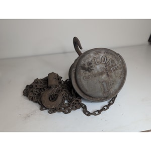 Vtg CM Wirbelsturm Modell M 1 Tonne manueller Kettenfallaufzug 15 'Lift mit Kette + Haken Bild 1