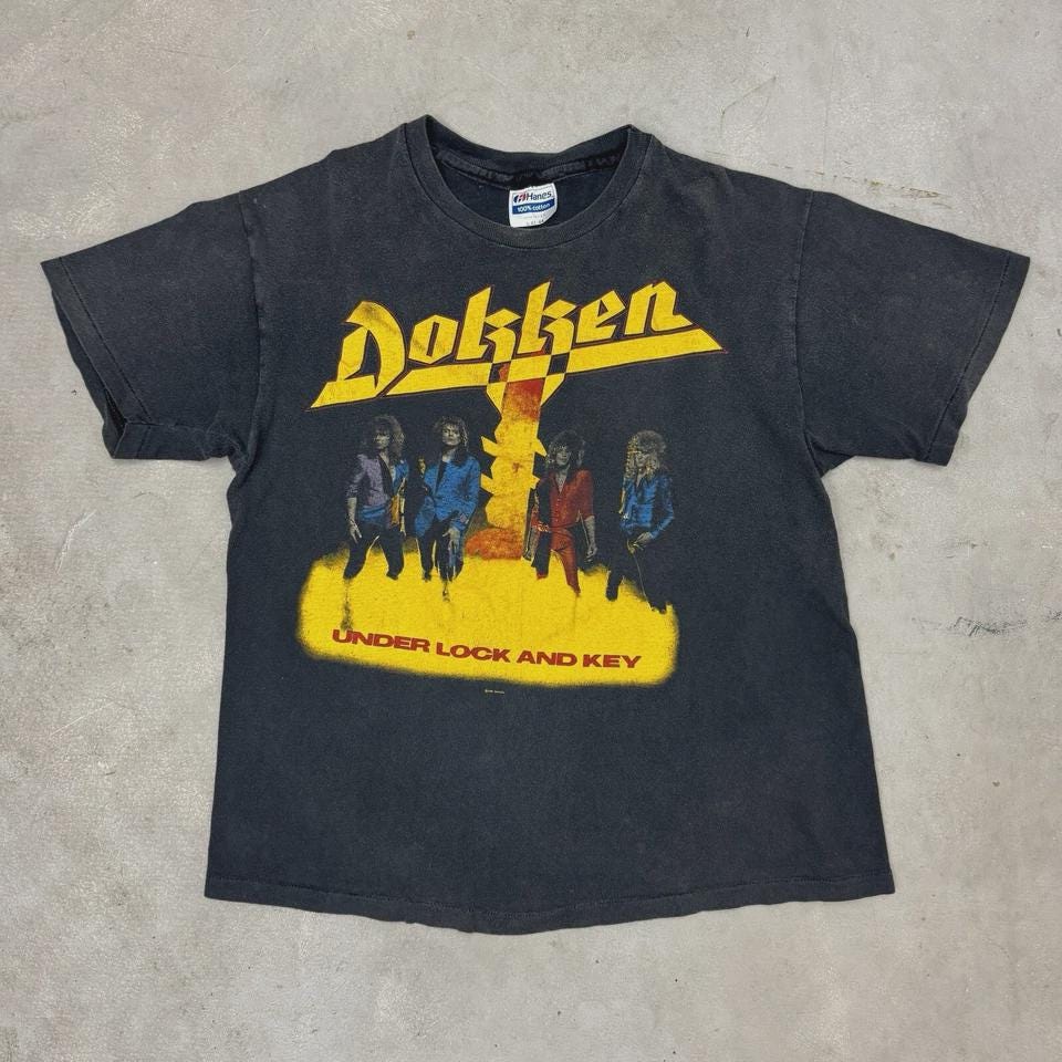 Dokken ドッケン Under Lock and Key Tシャツ Dokken T-Shirt, Dokken Under Lock And Key Tour 1985 Unisex