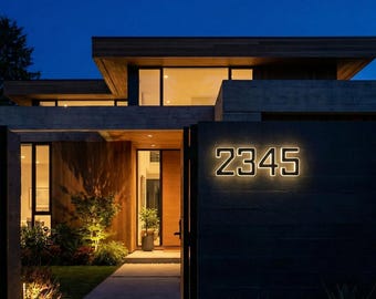 6.7in Solar House Number Light Sign, Auto On/Off, No Wiring, Waterproof Address Plaque