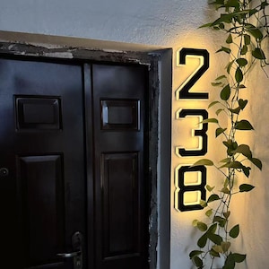 9in Solar LED House Number Sign,No Wiring, Waterproof, Auto On/Off