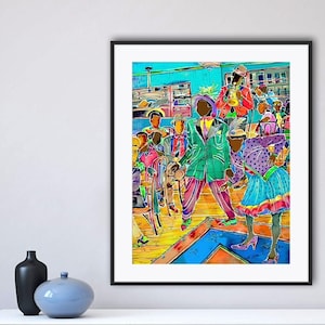 Good Times Watercolor Art Print, African American Artwork, Ethnic Art, Black Art Painting, Black Wall Art, Home Decor Art, Black Art Gifts