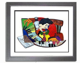 New Orleans Jazz Piano Art Print, Contemporary Home Decor