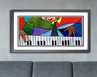 All Over My Piano Music Art Work, New Orleans Jazz Art, Piano Art , Music Decor Art, Jazz Art, Wall Art, Home Decor Art