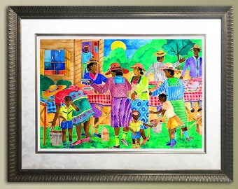 African American Family Art Print, Watercolor Home Decor