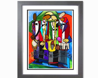 House Band Contemporary Music Art Painting, Piano Art Print, Abstract Music Gift Art, Fine Art Jazz Wall Art.