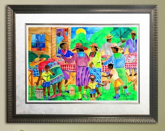 Afternoon Together Watercolor Black Art Print, African American Art, Home Decor Art, Black Artist, Wall Art, Home Decor Art