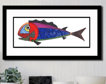 Rare Fish Art Print, Colorful Fish Painting, Modern Home Decor