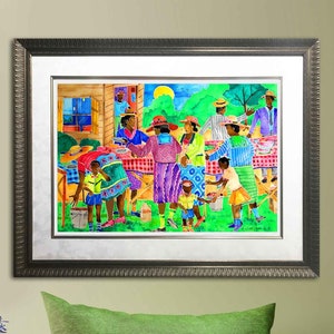 Afternoon Together Watercolor Black Art Print, African American Art, Home Decor Art, Black Artist, Wall Art, Home Decor Art