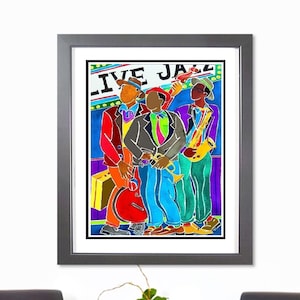 Live Jazz New Orleans Jazz Art, Music Art Print, Jazz Art Work, Watercolor Print, Wall Art, Home Decor Art.