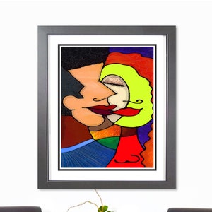 In Love - Lovers Painting, Love Art, Romantic Wall Art, Bedroom Decor, Home Decor Art, Wall Art, Acrylic Painting