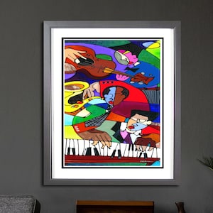 Jazz Support Abstact Art Print, Music Art Work, Jazz Painting, New Orleans Art, Home Decor Art, Music Painting, Colorful Art Print.