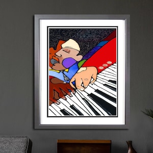 Mr. Piano Keys - Contemporary Music Art Print, New Orleans Jazz Art, Piano Painting, Abstract Wall Art, Home Decor Art, Jazz Painting