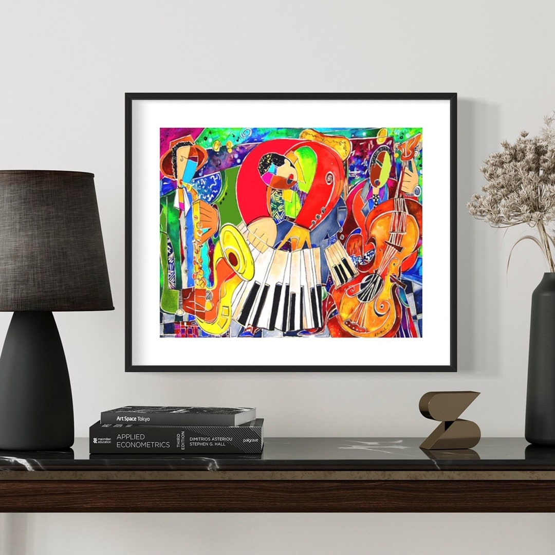Live Jazz Contemporary Music Art Print, New Orleans Jazz Art, Abstract