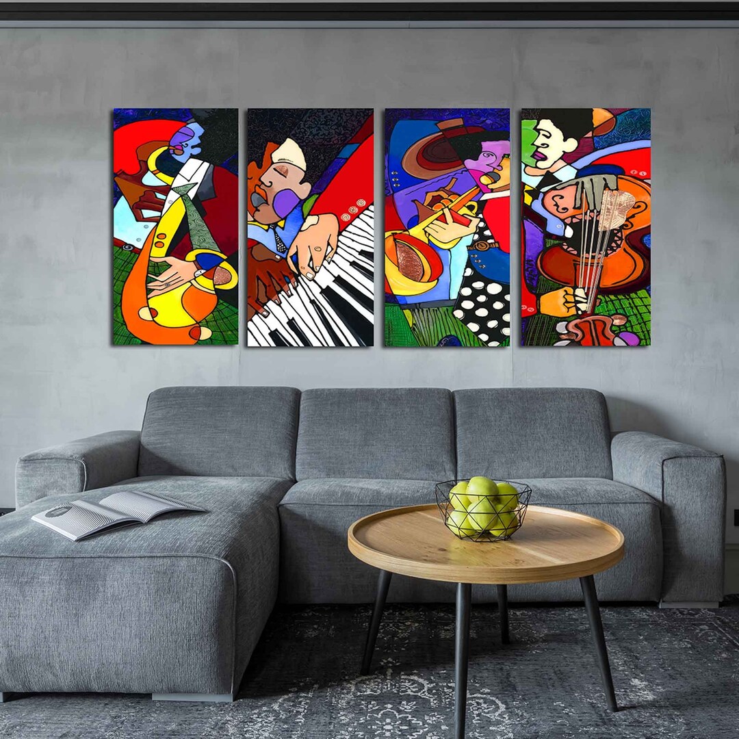 Jazz Canvas Wall Art Set New Orleans Jazz Art Home Decor Etsy