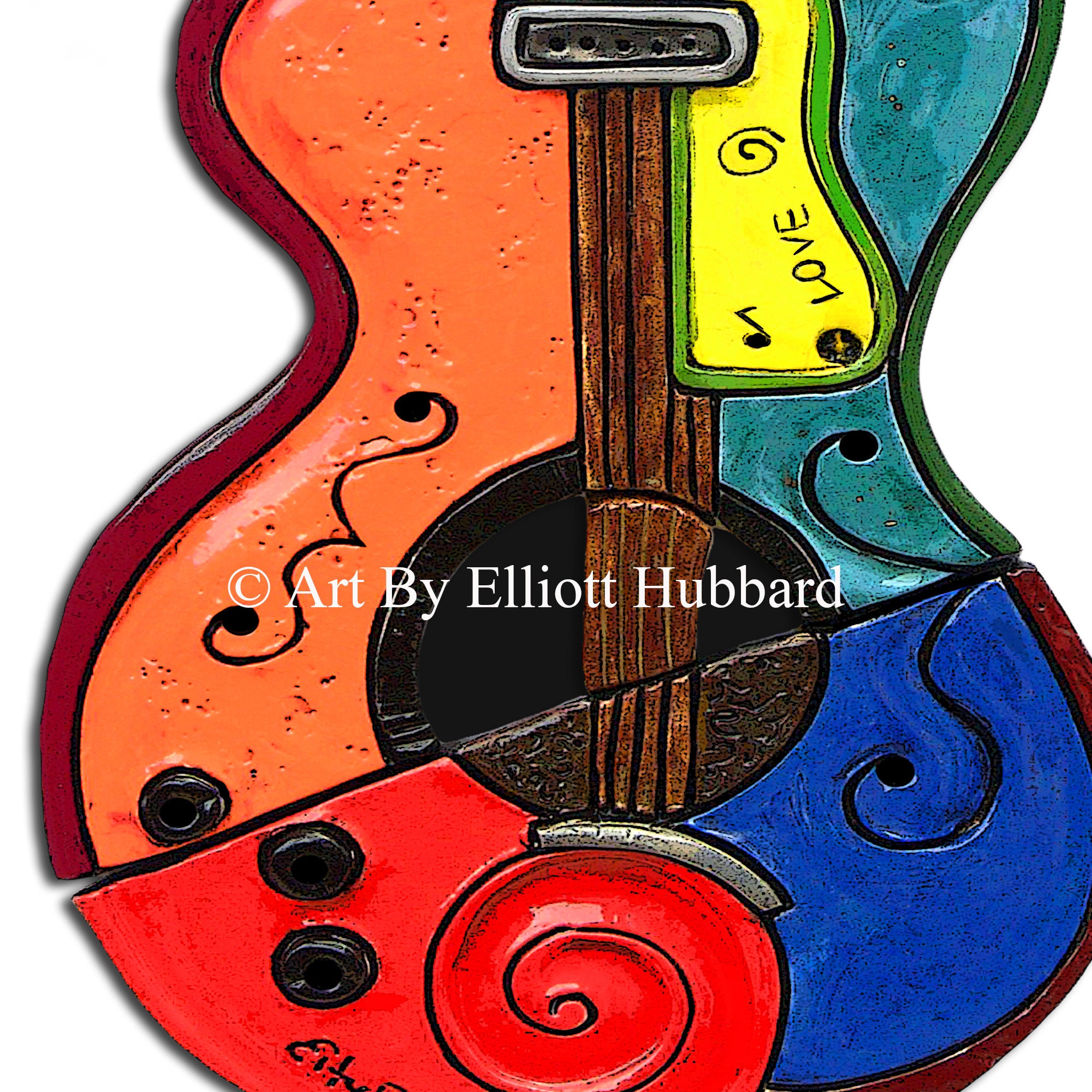 Jazzy Strings Guitar Art Print New Orleans Jazz Art Music Etsy