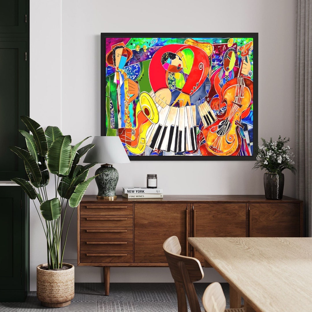 My House Band Canvas Wall Art, Music Art, Large Art Canvas