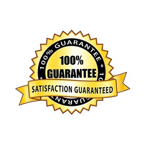 May include: A gold star-shaped seal with a black ribbon. The seal says "100% Guarantee" and "Satisfaction Guaranteed".