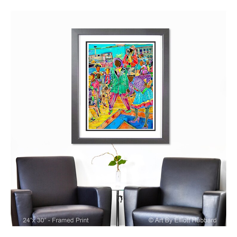 African Art Black Art Print Black Wall Art Home Decor Art Housewarming Gift Good Times African American Art Watercolor Painting