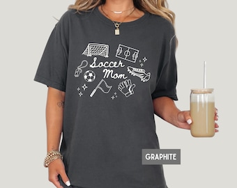 Camiseta de mamá futbolera Comfort Colors®, regalo para el Día de la Madre, deportiva, unisex, tallas S-3XL