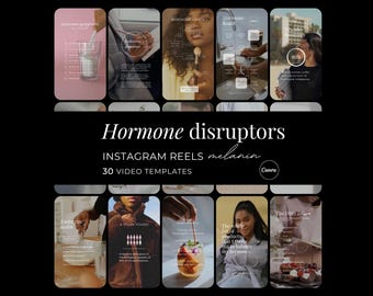 Hormone Disruptors Melanin Social Media Videos, Female Endocrine Health Coach Instagram Reels, Black Wellness Customizable Canva Template