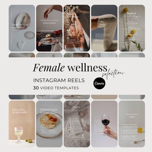 Female Wellness Coach Instagram Reels, Women's Health Done For You Canva Templates, Fertility Hormones Gut Health Longevity Videos