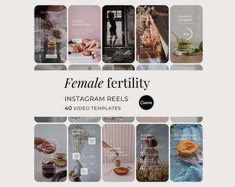 Female Fertility Instagram Reels, Preconception Pregnancy Coach Social Media Videos, Conception Wellness Nutrition Canva Templates