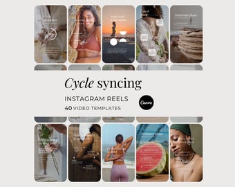 Cycle Syncing Instagram Reels, Reproductive Health Done For You Social Media Videos, Female Fertility Customizable Canva Templates 