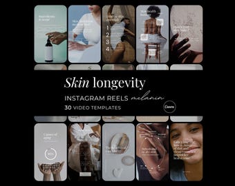 Huidverjonging, melanine, Instagram Reels, kant-en-klare video's over huidveroudering, groene schoonheid, wellness voor zwarte vrouwen, Canva-sjablonen