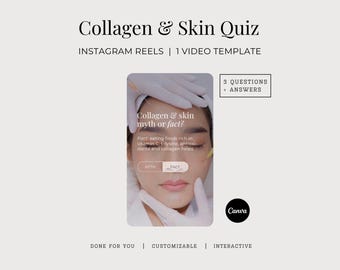 Collageen en huid Instagram-reel, anti-veroudering schoonheidsverjonging gedaan voor jou social media video, vrouwelijke wellness aanpasbare canva-sjabloon