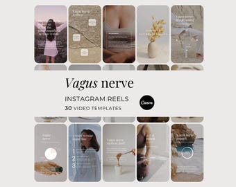 Vagus Nerve Social Media Videos, Nervous System Stress Coach Vagal Tone Instagram Reels, Polyvagal Theory Wellness Therapist Canva Templates