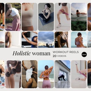 Holistic Woman Workout Instagram Reels, Sport Yoga Fitness Social Media Videos, Female Health Customizable Gym Canva Templates