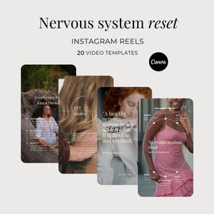 Nervensystem Zurücksetzen Social Media Videos, Somatische Stress Regulation Coach Instagram Reels, DFY Anpassbare Canva Vagus Nerve Vorlagen