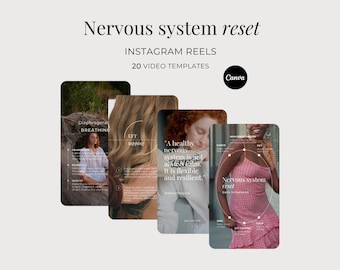 Nervous System Reset Social Media Videos, Somatic Stress Regulation Coach  Instagram Reels,  DFY Customizable Canva Vagus Nerve templates