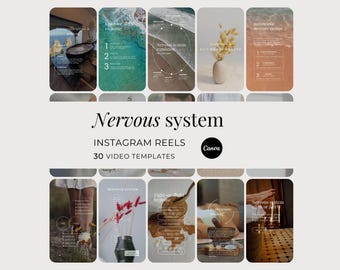 Nervous System Instagram Reels, Somatic Stress Regulation Coach Social Media Videos, Holistic Health DFY Customizable Canva TikTok templates