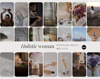Holistic Woman Spiritual Instagram Reels, Inspirational Female Spirituality Canva Video Templates, Conscious Social Media DFY Quotes
