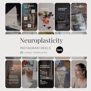 Neuroplasticity Instagram Reels, Brain Health Neurogenesis Customizable Social Media Videos, Cognitive Wellness Done For You Canva Templates