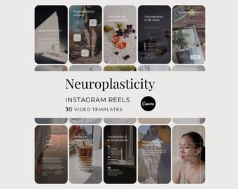 Neuroplasticity Instagram Reels, Brain Health Neurogenesis Customizable Social Media Videos, Cognitive Wellness Done For You Canva Templates