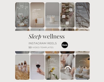 Holistic Sleep Instagram Reels and Stories, Women's Wellness Customizable Social Media Videos, Female Health Done-For-You Canva Templates