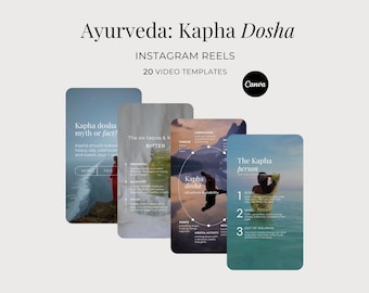 Ayurveda Kapha Dosha Instagram Reels, Holistic Wellness Customizable Canva Templates, Ayurvedic Wellness Done-For-You Social Media Videos