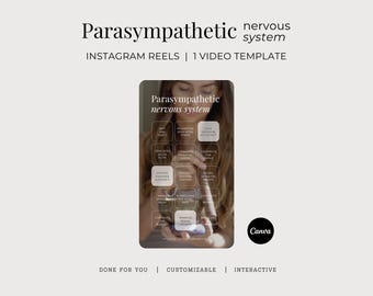 Parasympathetic Nervous System Instagram Reel, Vagus Nerve Done For You Social Media Video, Polyvagal Theory Customizable Canva Template