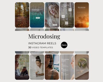 Microdosing Instagram Reels, Psychedelic Therapy DFY Social Media Videos, Psilocybin Mushrooms Mental Health Customizable Canva Templates