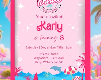 Malibu Barbie Digital Invite