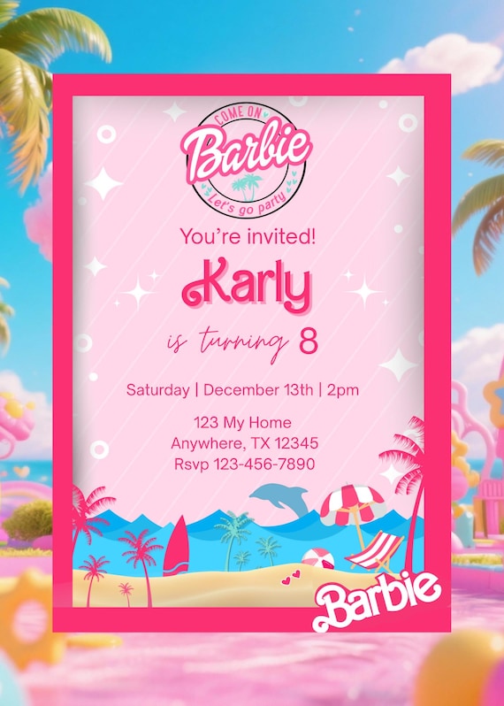 Malibu Barbie Digital Invite