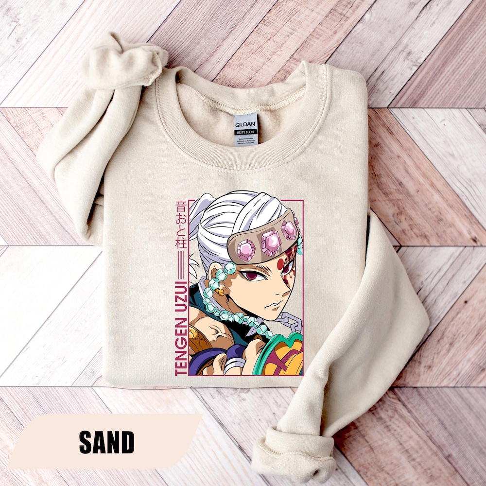 Tengen Uzui Sweatshirt, Uzui Anime Hoodie, Sound Hashira, Anime Merch, Anime Clothing, Anime Tee Shirt, Gift For Anime Lover, Anime Fan Gift